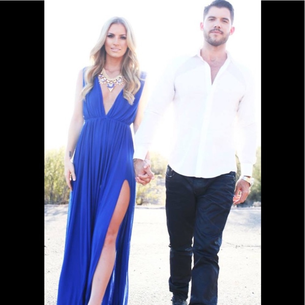 Gorgeous blue flowy maxi dress